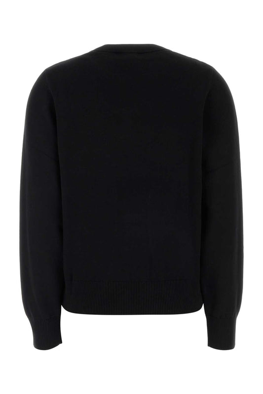 Ganni Fine cotton graphic sweater banana