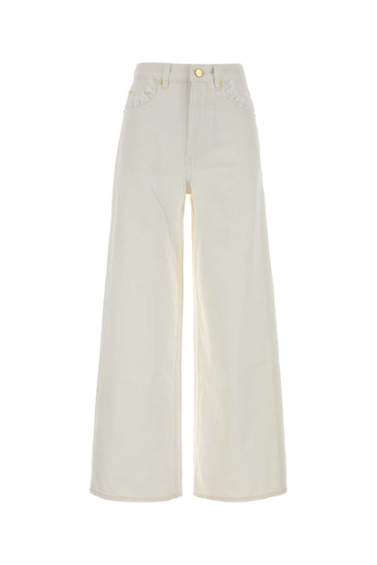 Ganni White denim lari jeans