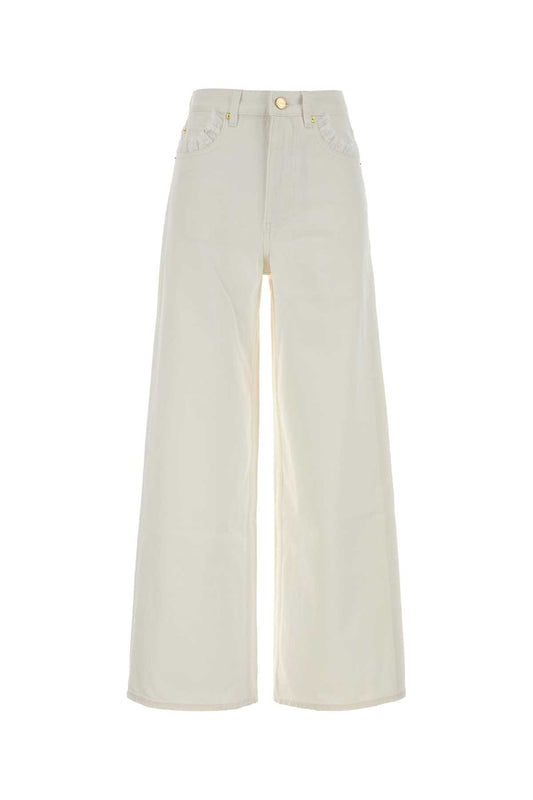 Ganni White denim lari jeans