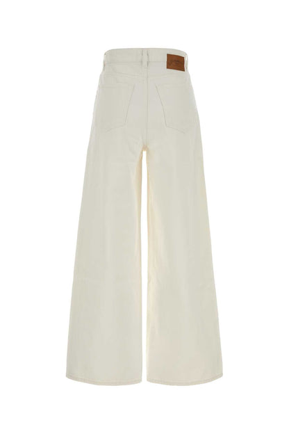 Ganni White denim lari jeans