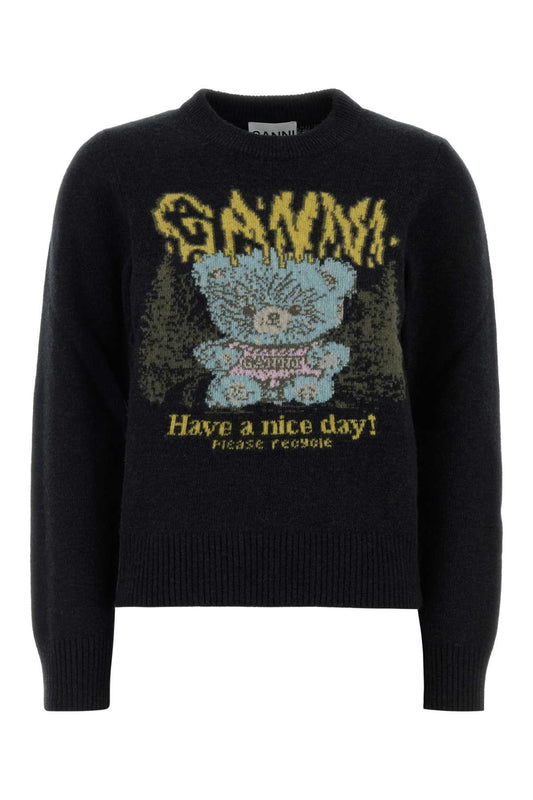 Graphic Wool Sweater Teddy KNITWEARS