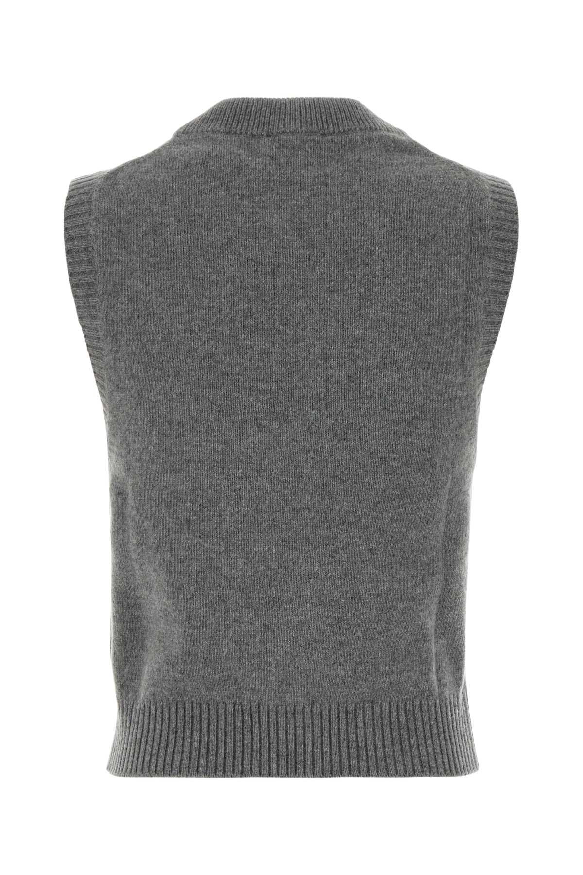 Graphic Wool Vest Flowers KNITWEARS