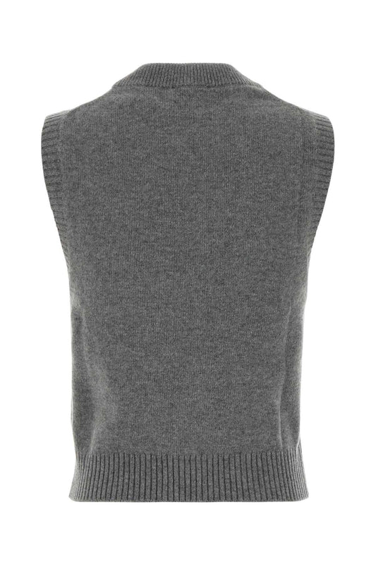 Graphic Wool Vest Flowers KNITWEARS