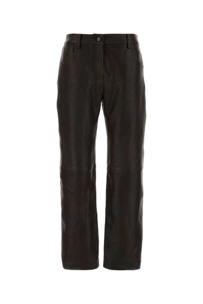 PF26 LEATHER 18 PANTS DARK BROWN PANTS