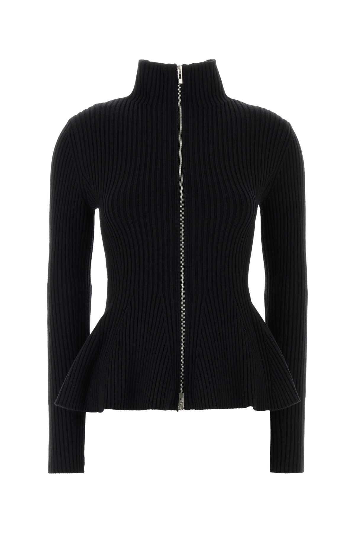 PEPLUM CARDIGAN ENGINEERED RIBS KNITWEARS