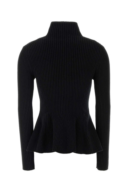 PEPLUM CARDIGAN ENGINEERED RIBS KNITWEARS