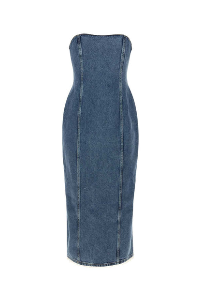 RE26 DENIM 19 DRESS DARK BLUE DRESSES