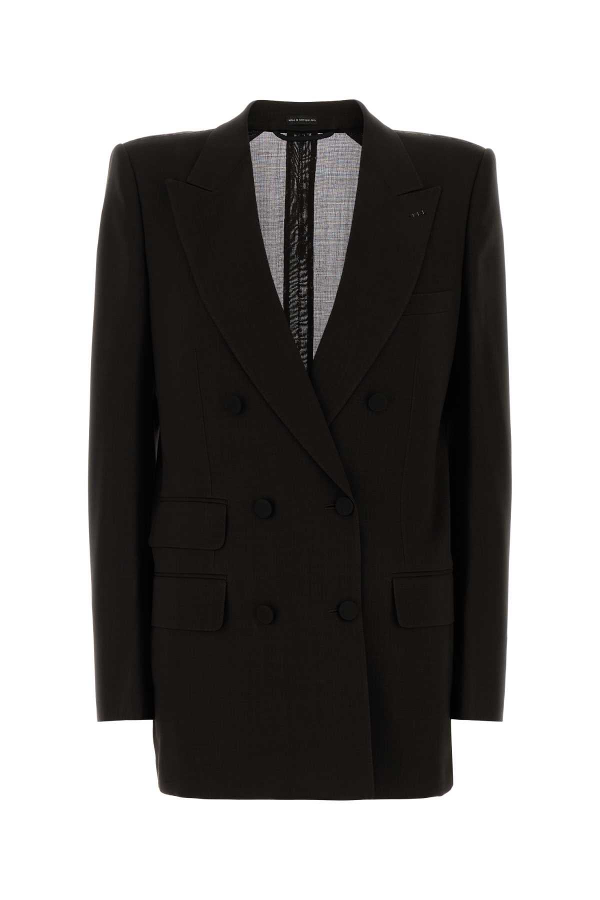 LIGHT VIRGIN WOOL DOUBLE BREASTED JACKET BLAZERS AND VESTS