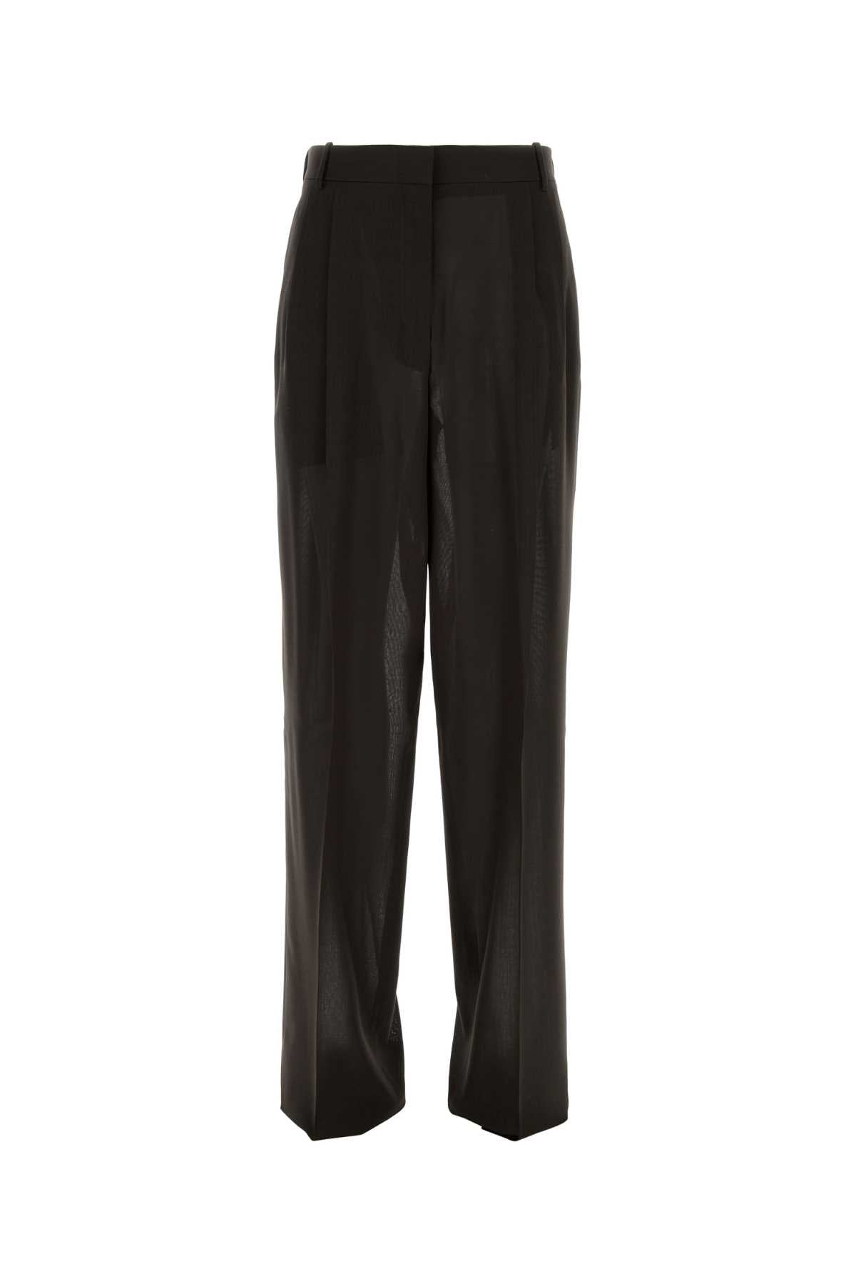 LIGHT VIRGIN WOOL TAILORED WIDE LEG PLEATED STRAIG PANTS