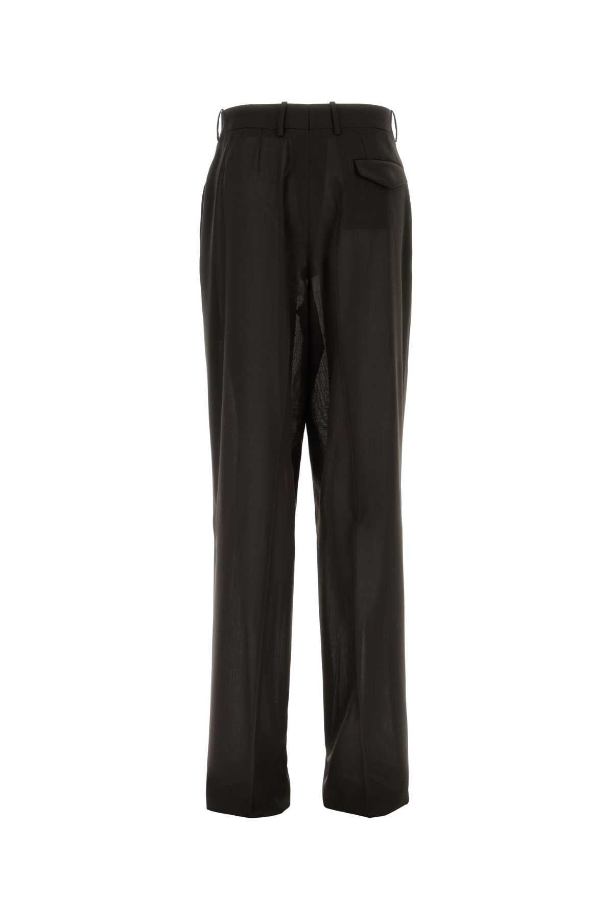 LIGHT VIRGIN WOOL TAILORED WIDE LEG PLEATED STRAIG PANTS