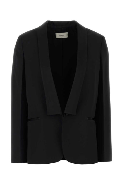 JACKET GRAIN DE POUDRE+SATIN BLAZERS AND VESTS
