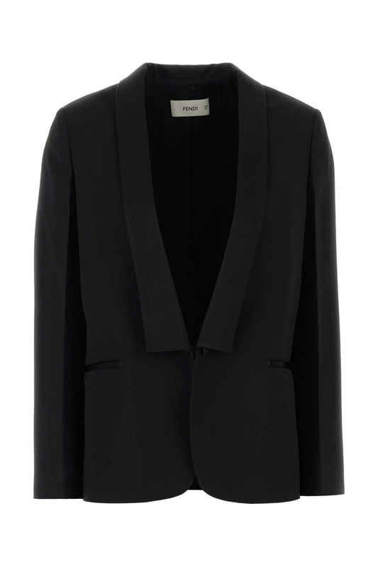 JACKET GRAIN DE POUDRE+SATIN BLAZERS AND VESTS