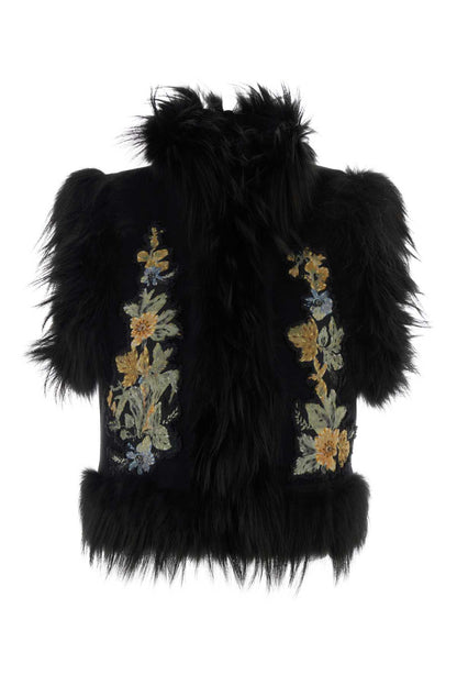 GILET PANNO + FLORAL BLAZERS AND VESTS