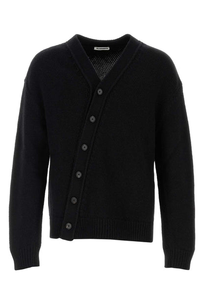 Jil Sander Ls vn cardigan w/ diagonal opening