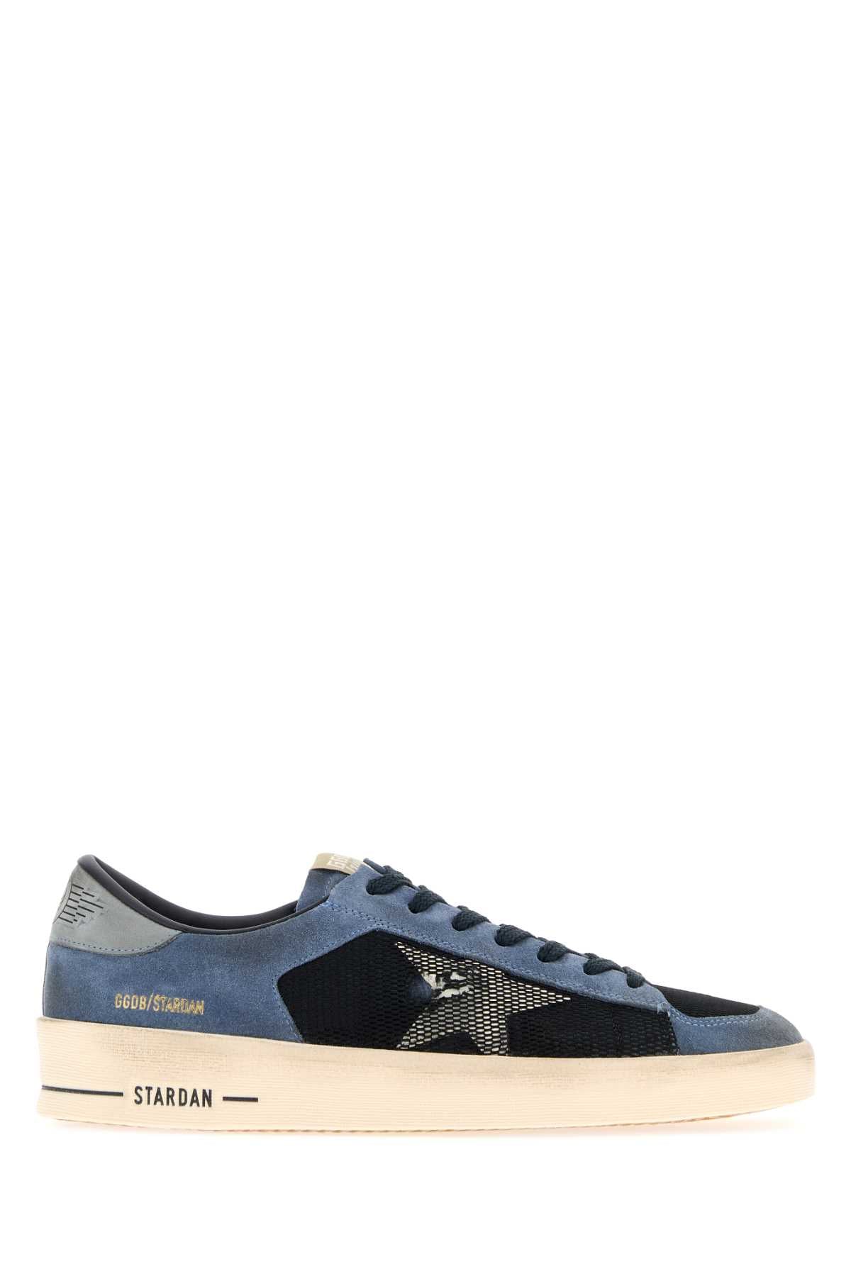 STARDAN  NET AND SUEDE UPPER LEATHER STAR SNEAKERS