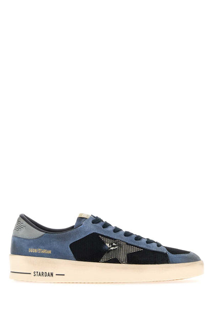 STARDAN  NET AND SUEDE UPPER LEATHER STAR SNEAKERS
