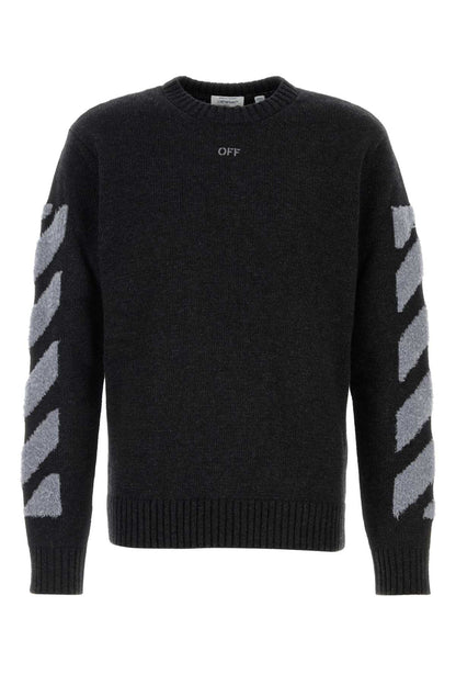 DIAG FUZZY KNIT CREWNECK KNITWEARS
