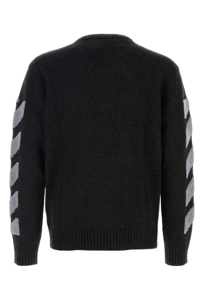 DIAG FUZZY KNIT CREWNECK KNITWEARS