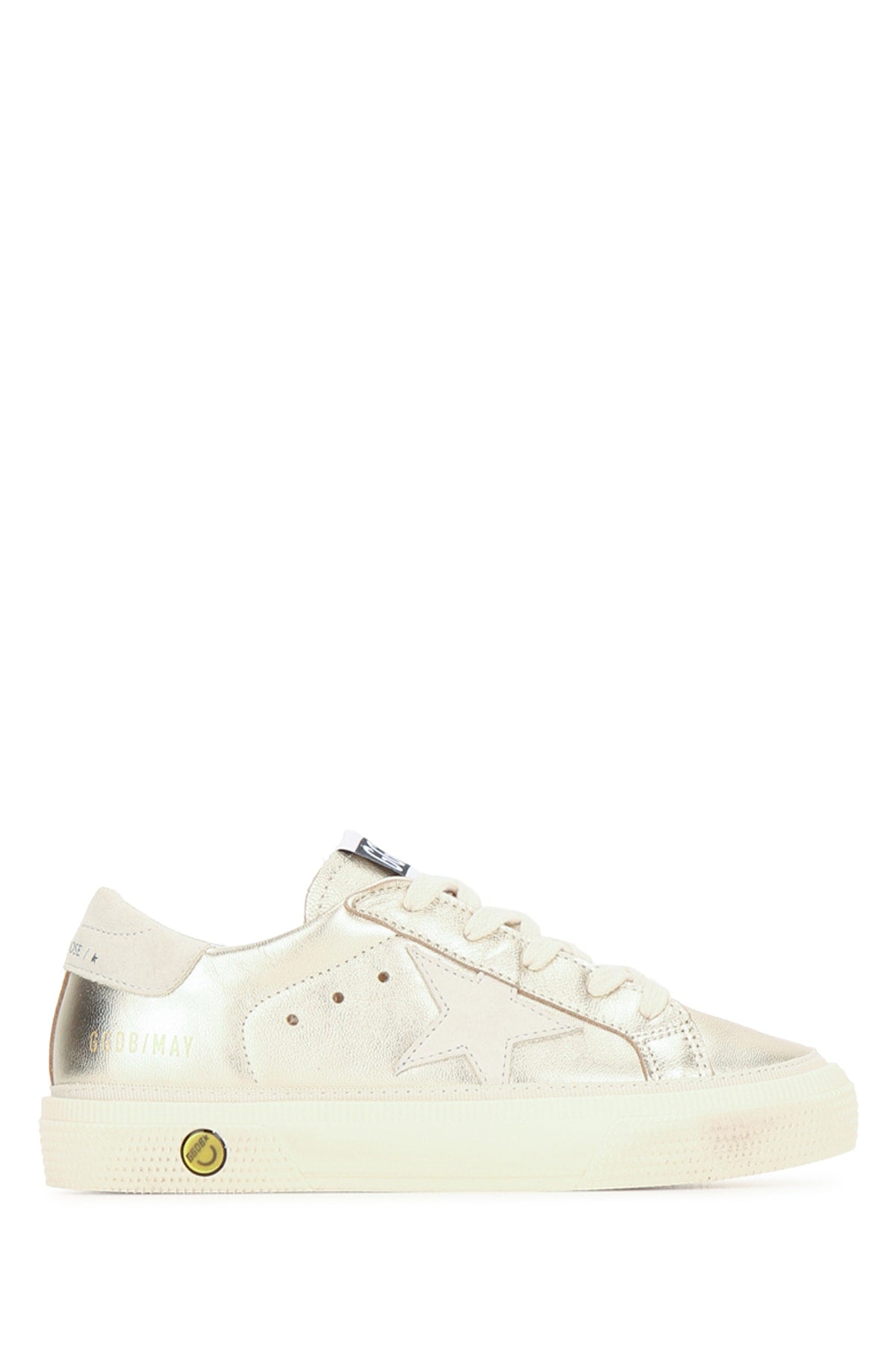 Golden Goose Kids May laminated upper suede star and heel