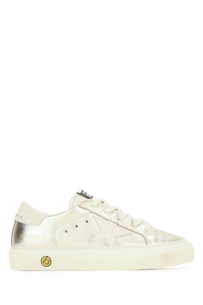 Golden Goose Kids May laminated upper suede star and heel