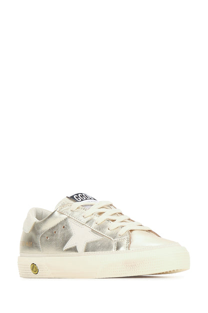 Golden Goose Kids May laminated upper suede star and heel