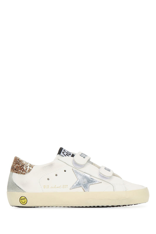 Golden Goose Kids Old school leather upper laminated star glitter he