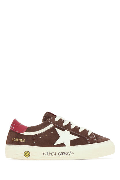 Golden Goose Kids May suede upper and toe leather star and heel sign