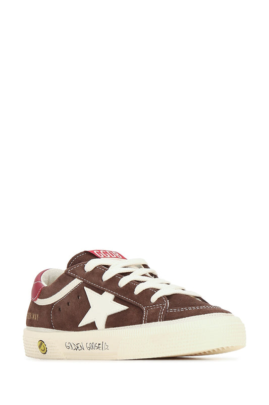 Golden Goose Kids May suede upper and toe leather star and heel sign