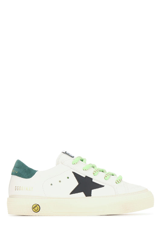 Golden Goose Kids May nappa upper toe and tongue leather star suede