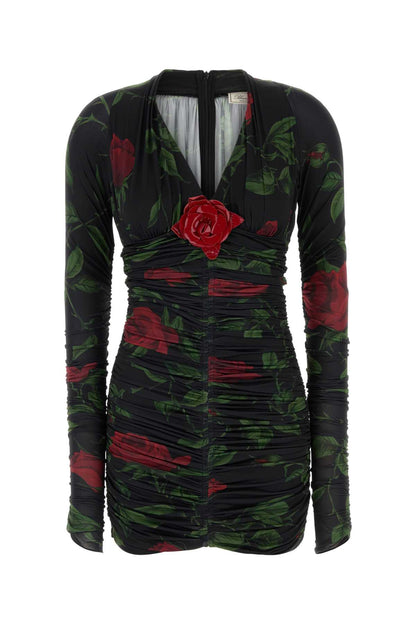 ABITO CORTO FIORE E SPILLA DRESSES