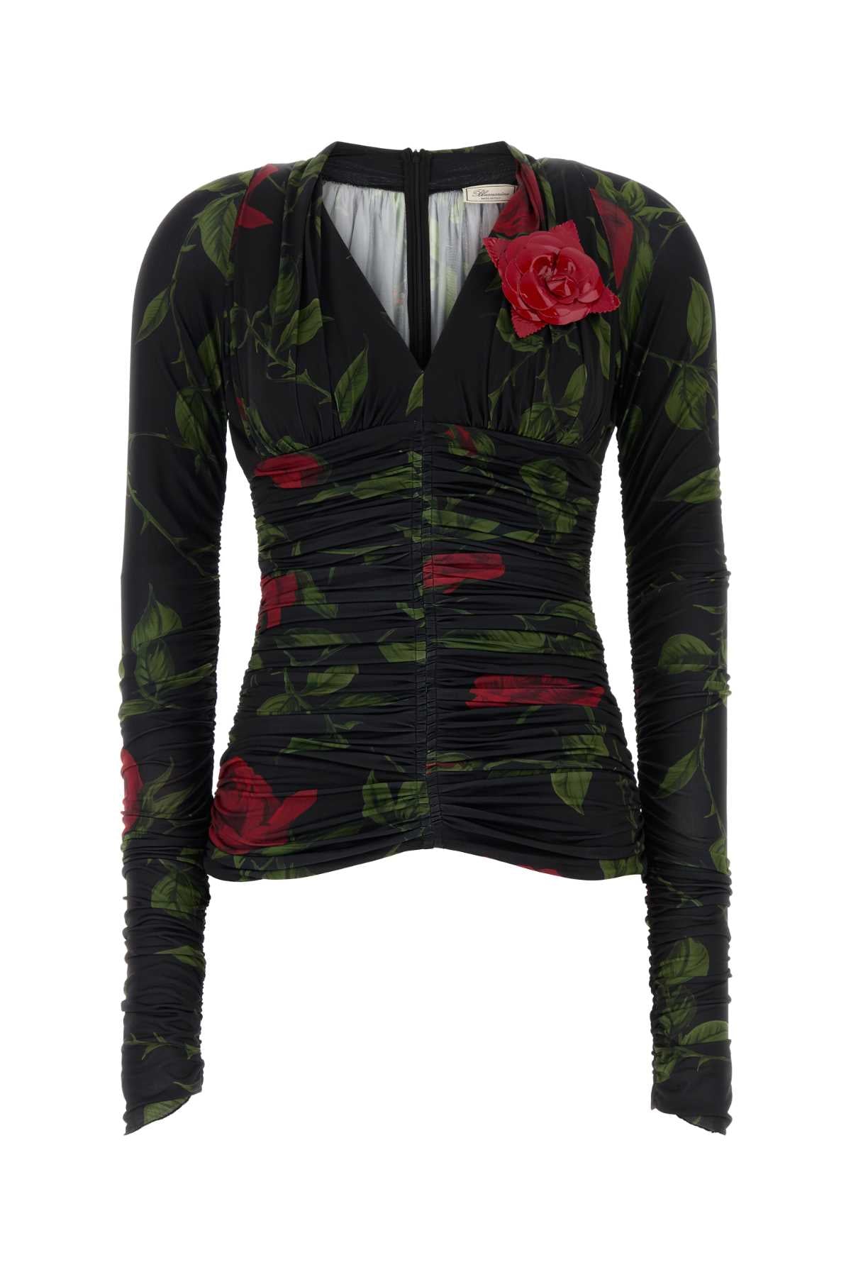 MAGLIA FIORE SCOLLO A V TOPS