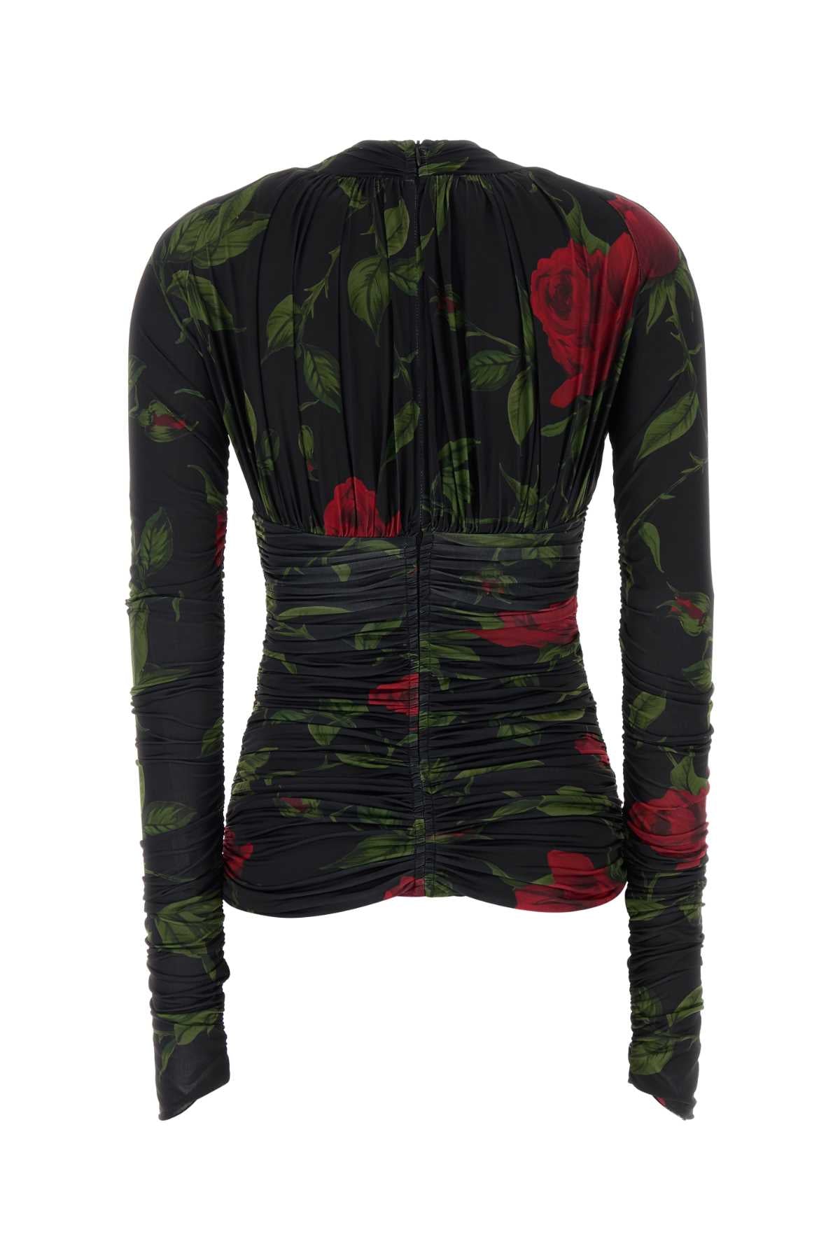 MAGLIA FIORE SCOLLO A V TOPS