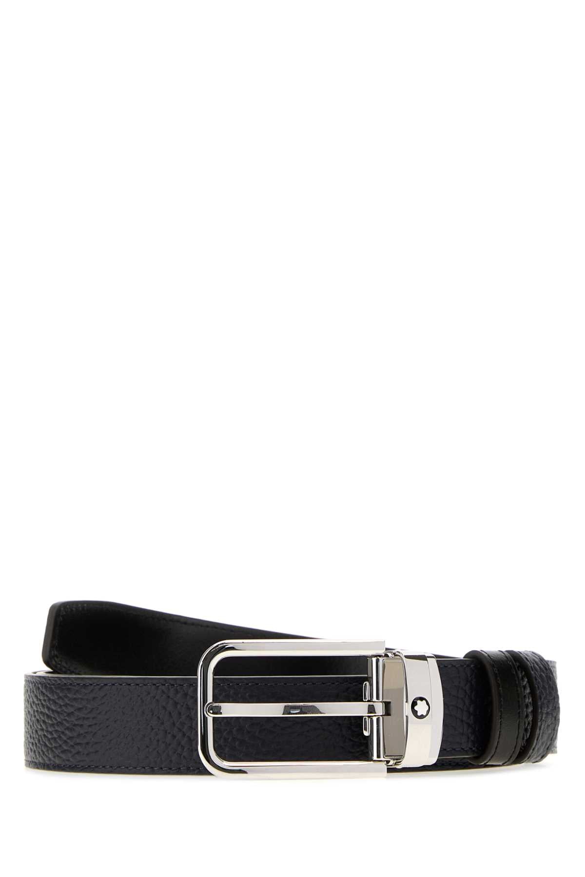 Montblanc Rectangular 30 mm belt in grain leather