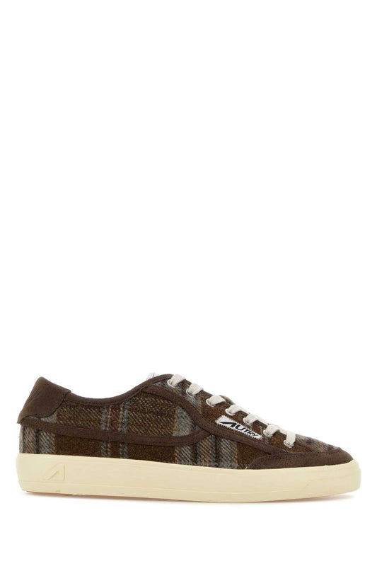 WINDSCAPE LOW WOM XD02 TARTAN FABRIC/SUEDE BROWN/C SNEAKERS