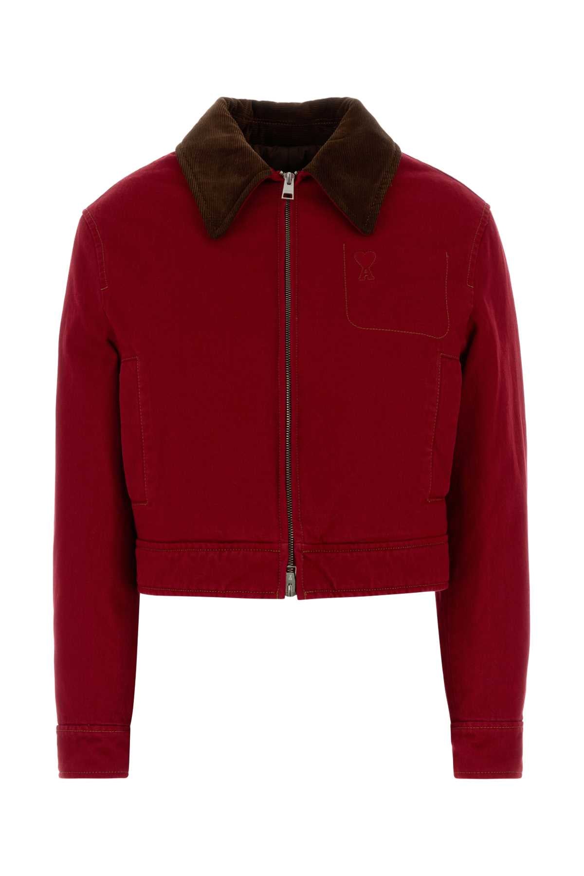ZIPPEDAMIDECOEURJACKETWITHVELVETCOLLAR JACKETS