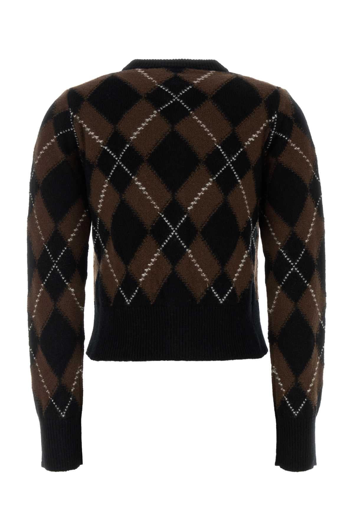 CREWNECKCARDIGANWITHAMIBOUCLETTEOVALPATCH KNITWEARS