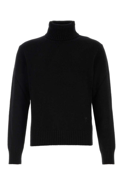 TURTLENECKSWEATERWITHTONALAMIDECOEUR KNITWEARS