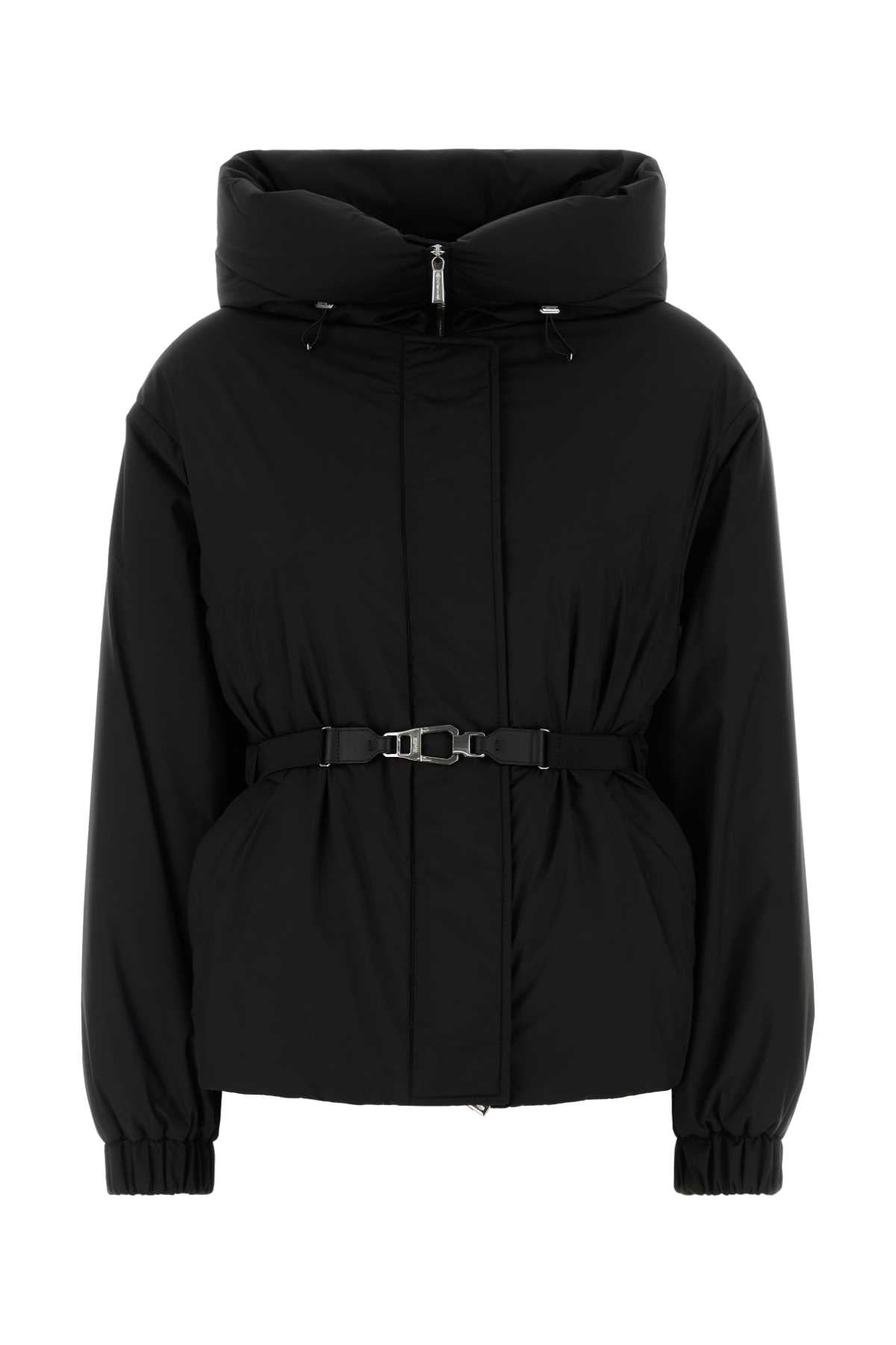PIUMINO CON CINTURA IN VITA E CAPPUCCIO DOWN JACKETS