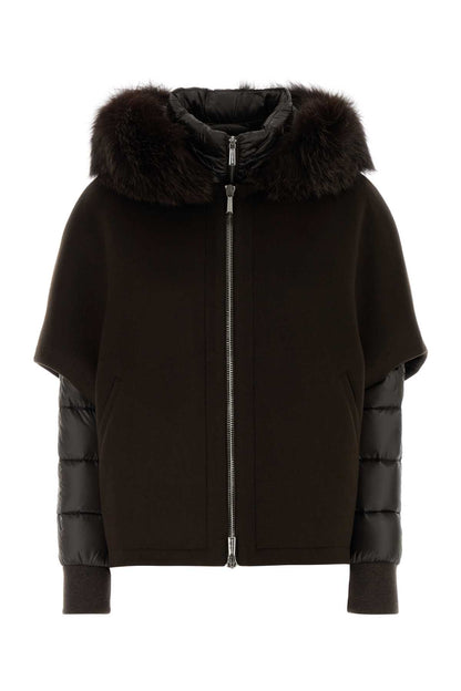 PIUMINO CON LANA,CA CON PELO VOLPE DOWN JACKETS