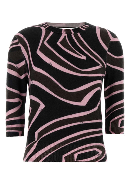 3/4 SLEEVE TOP - PRINTED - PRINTED WOOL KNITWEARS