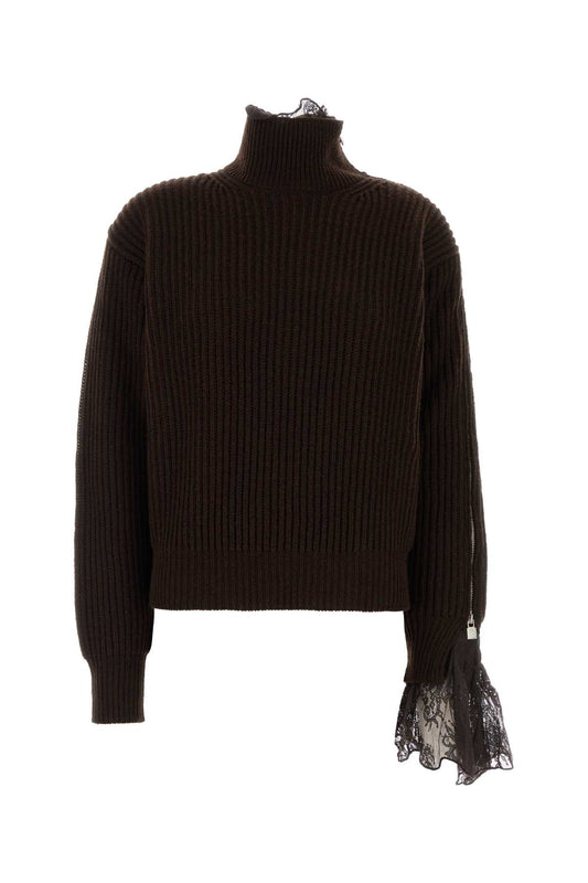 MAGLIA ZIP E PIZZO KNITWEARS