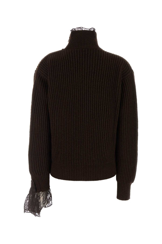 MAGLIA ZIP E PIZZO KNITWEARS