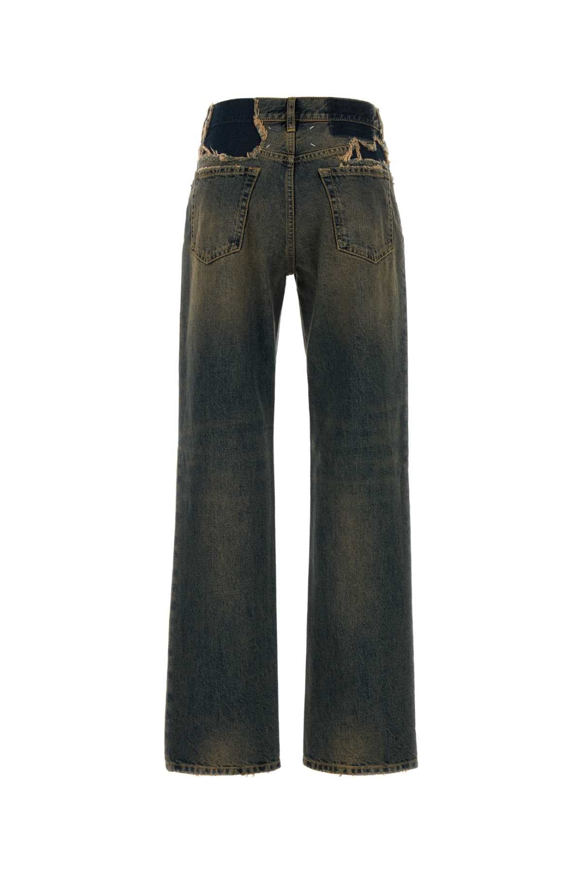DISTRESSED DENIM TROUSERS JEANS