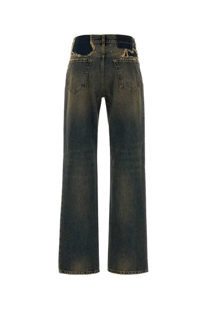 DISTRESSED DENIM TROUSERS JEANS