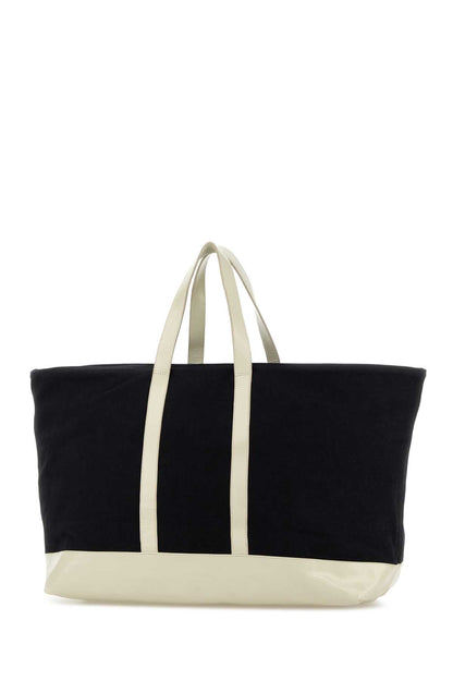 BIG TOTE BAG BLACK - BEIGE HANDBAGS