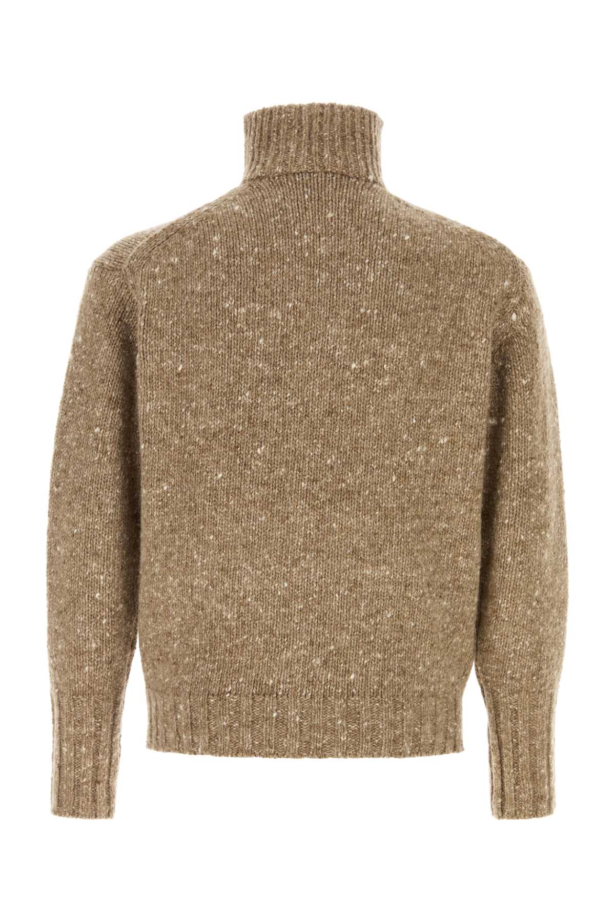 LOW-GAUGE HOMESPUN TWEED KNIT ZIP TURTLE TOPS