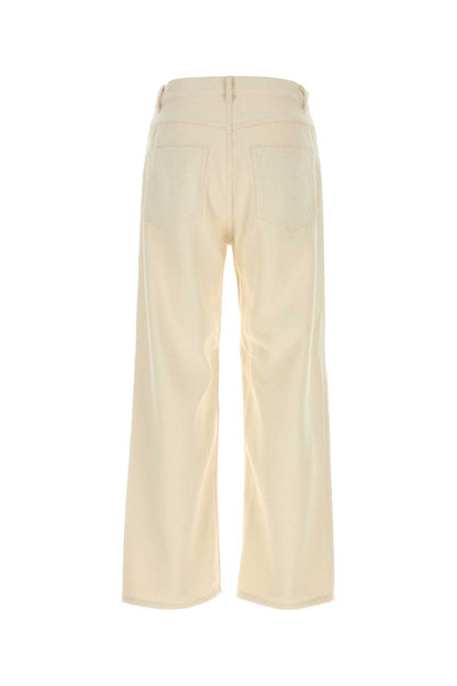 SILK NEP DENIM 5P WIDE PANTS JEANS