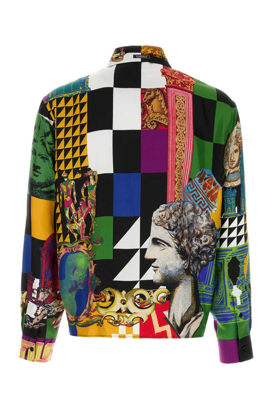 INFORMAL SHIRT SILK TWILL PRINT MEDUSA COLLAGE SHIRTS