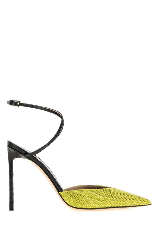 CRYSTAL STONES + SEMI SHINY STAMPED CROC PUMP PUMPS