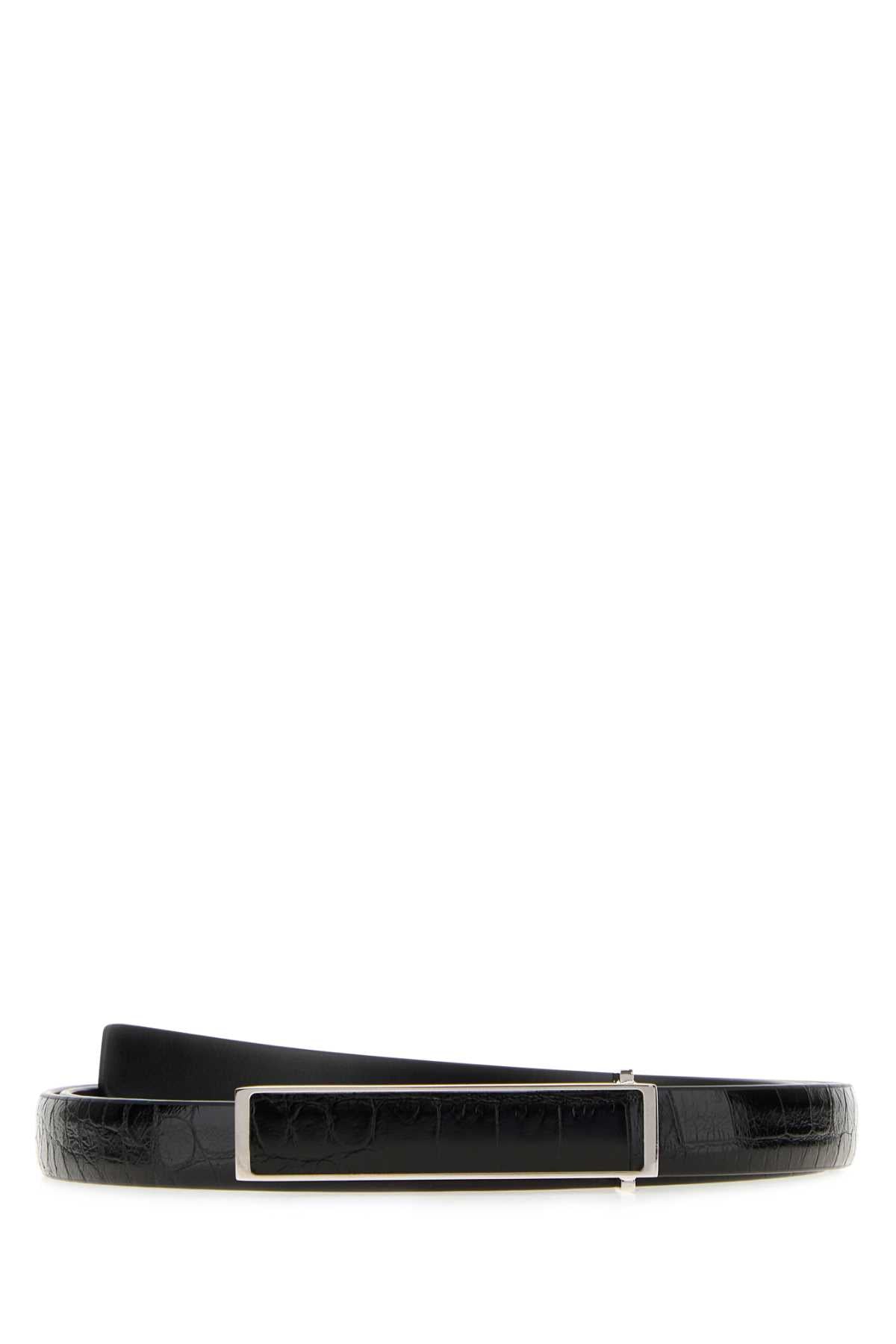 TUMBLED SOFT PRINTED CROC LEATHER INSERT BELT 15 M BELT